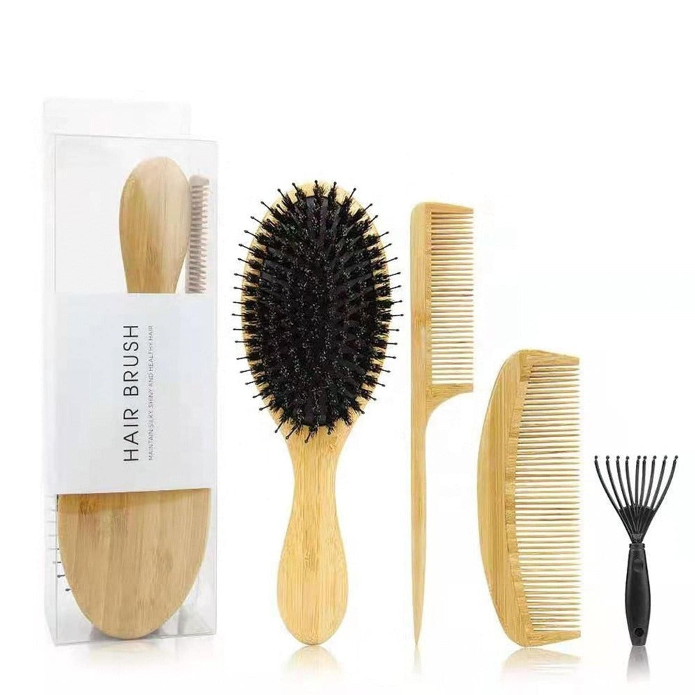 . Boar Bristle Brush Set .