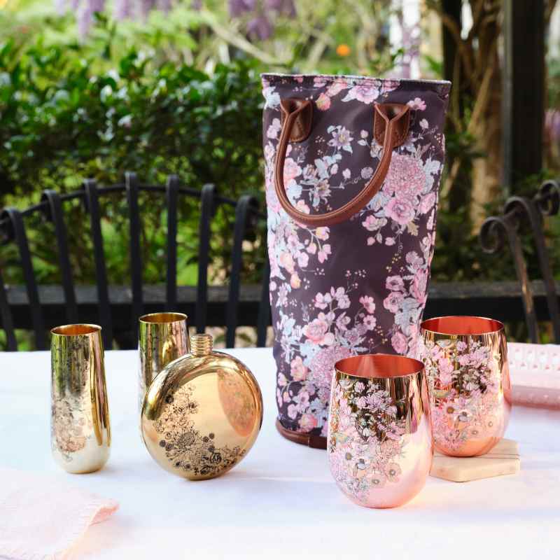 . CLINQ Floral Wine Cooler Bag .