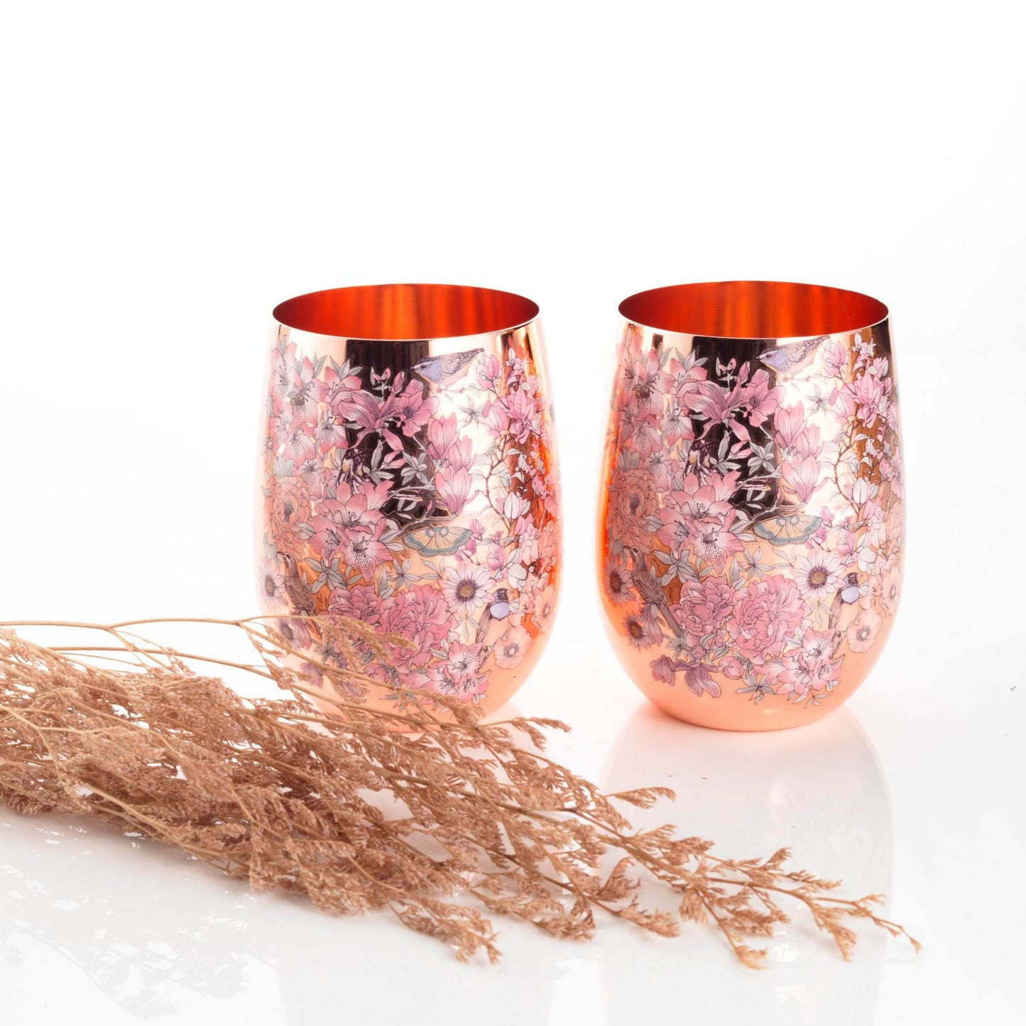 Floral Print Wine Glasses