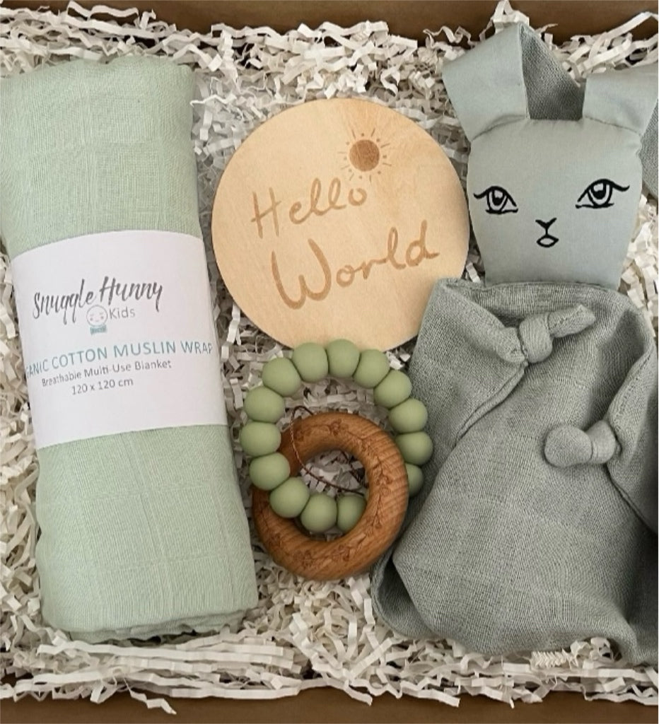 Newborn Baby Gift Box in Sage