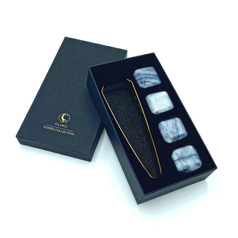 Whisky Stones Set with Brass Tongs