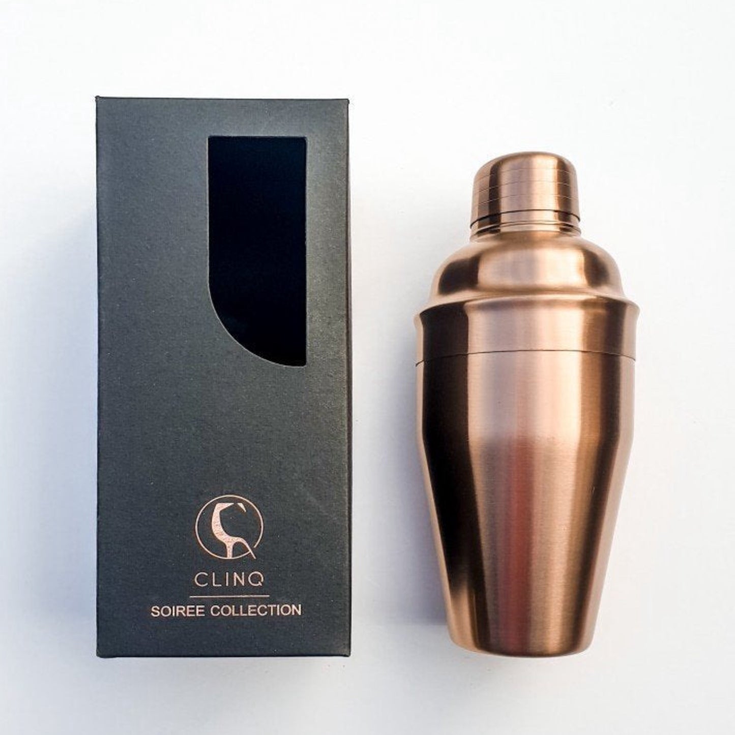 . CLINQ Copper Cocktail Shaker .