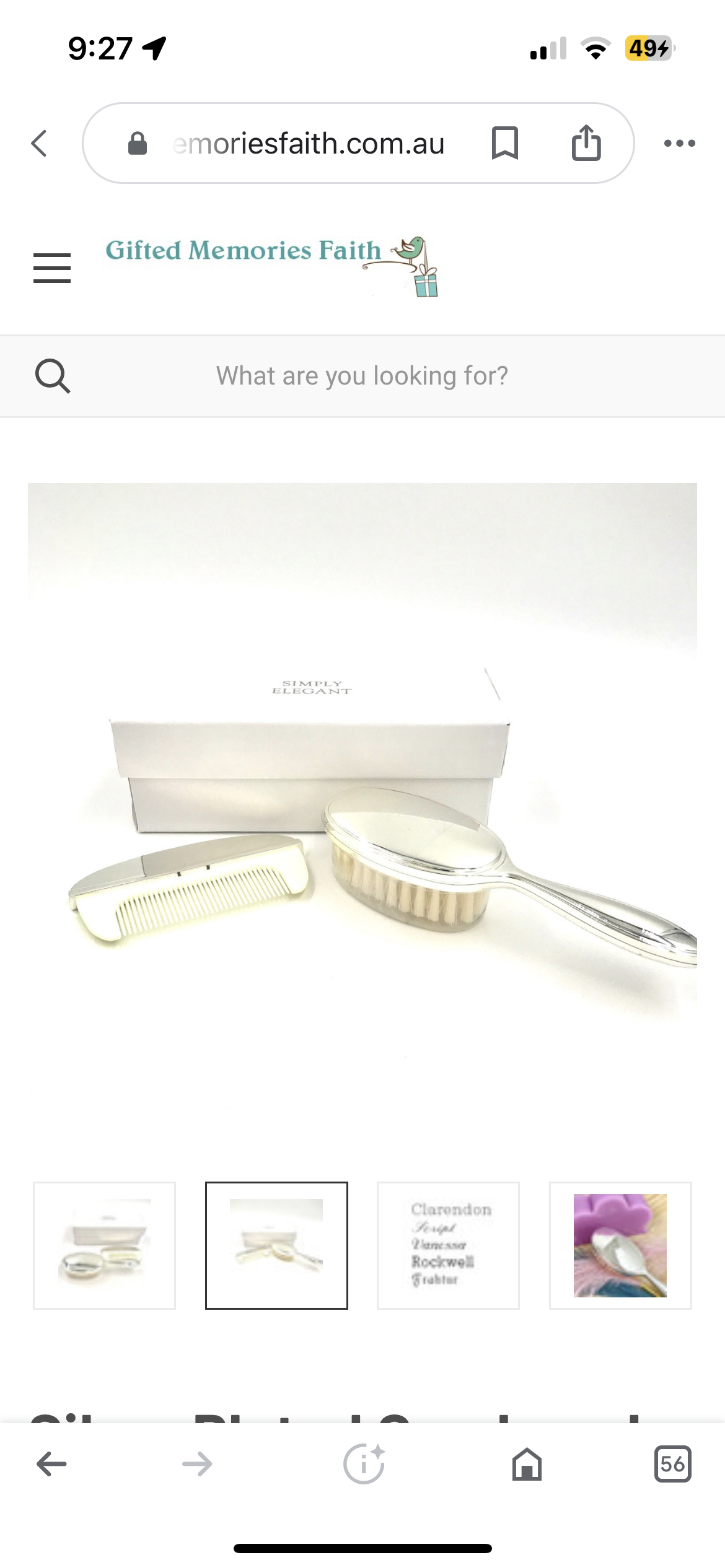 . Silver Plated Baby Brush & Comb .