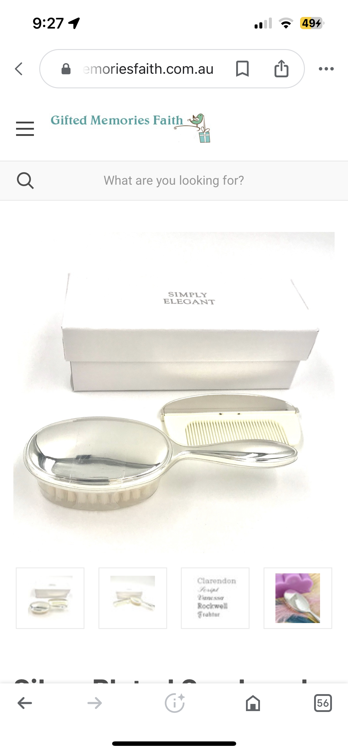 . Silver Plated Baby Brush & Comb .