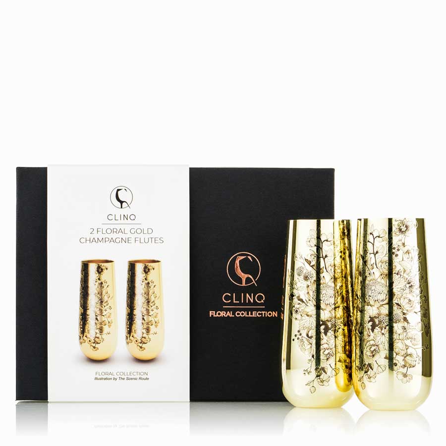 Floral Print Champagne Flutes