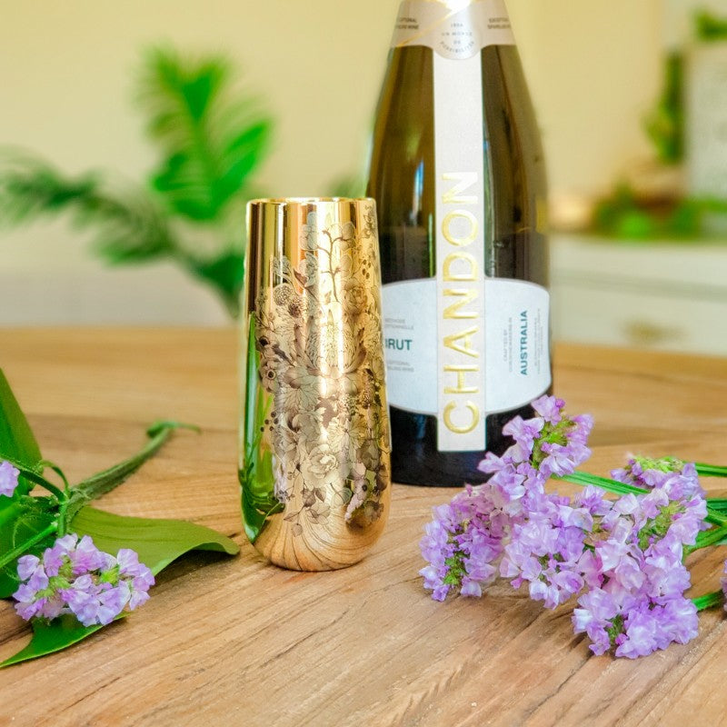 Floral Print Champagne Flutes