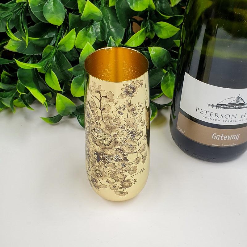 Floral Print Champagne Flutes