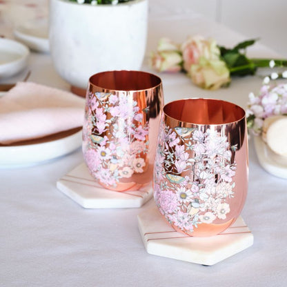 Floral Print Wine Glasses