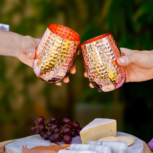 Hammered Copper Wine Glasses
