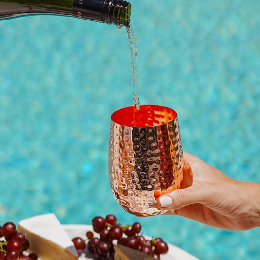 Hammered Copper Wine Glasses