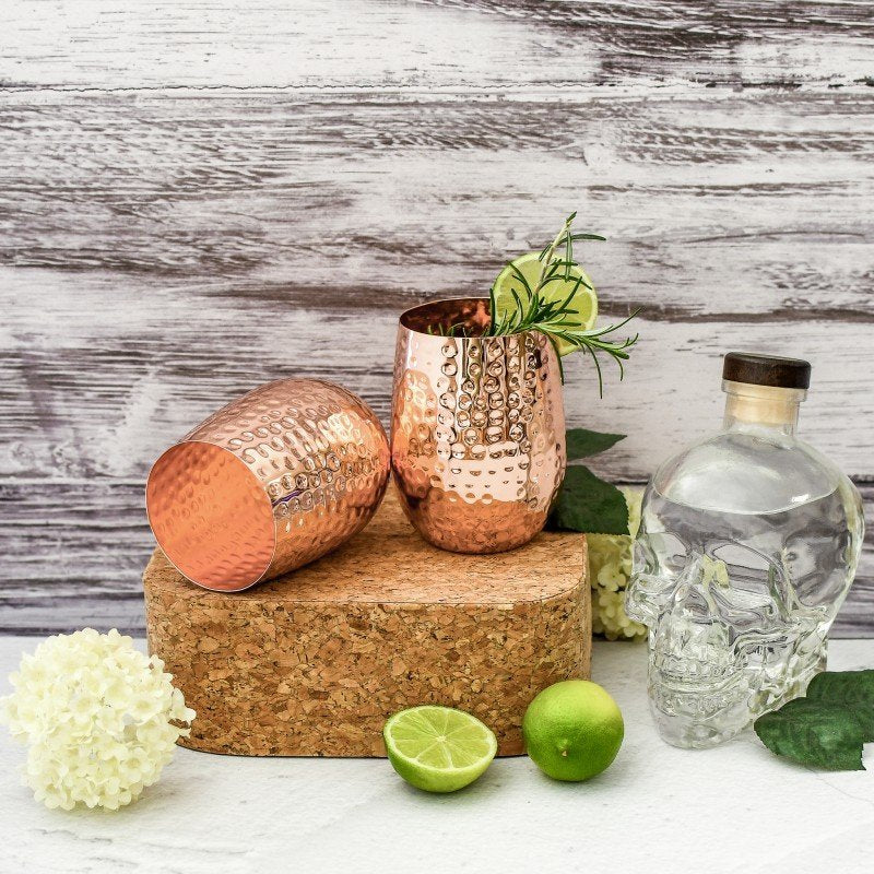 Hammered Copper Wine Glasses