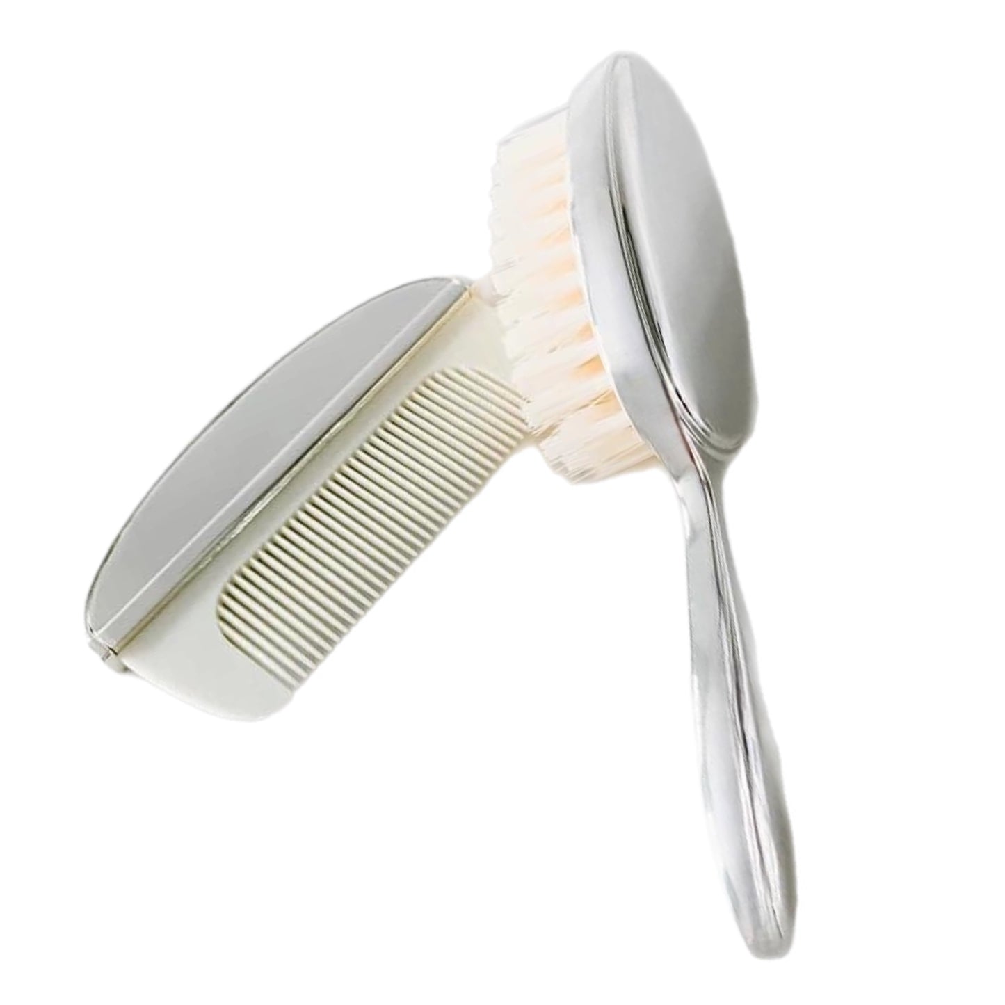 . Silver Plated Baby Brush & Comb .