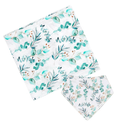 Botanical Swaddle Blanket & Bib
